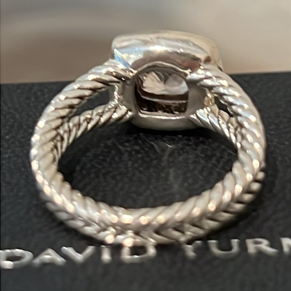 David Yurman Petite Morganite Albion Ring Sz 7.5 - Picture 2 of 6